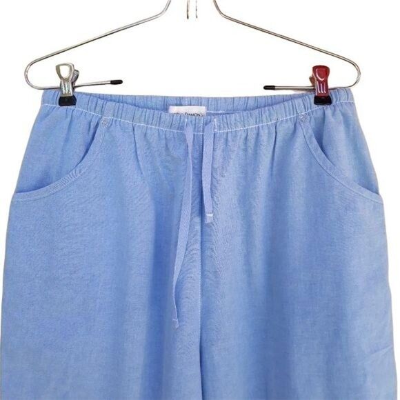 80's Boho Lightweight Floral Embroidered Fringe High-rise Crop Pants Sz L - Picture 5 of 8